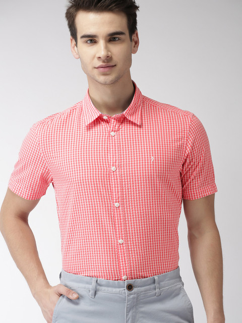 Indian Terrain Men Coral Red & White Chiseled Slim Fit Checked Smart Casual Shirt
Indian Terrain Men Coral Red & White Chiseled Slim Fit Checked Smart Casual Shirt