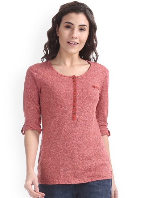 Cherokee Women Red Solid Top