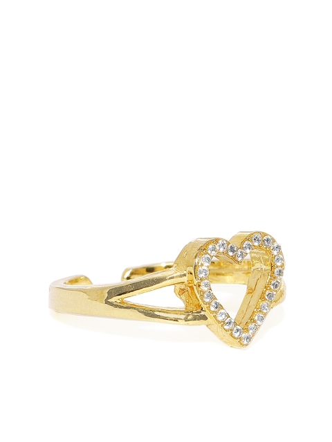 Pipa Bella Women Gold-Plated Heart-Shaped Finger Ring