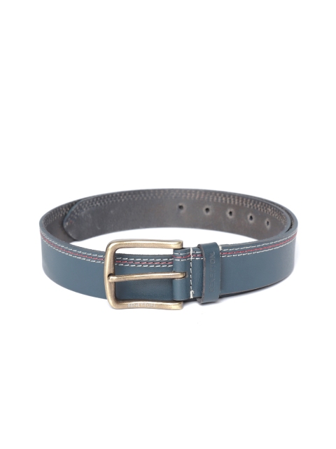 United Colors of Benetton Men Navy Blue Solid Leather Belt