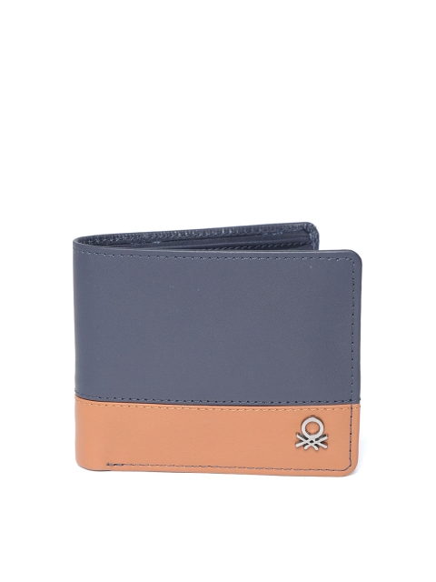 United Colors of Benetton Men Navy Blue & Brown Colourblocked Leather Two Fold Wallet
United Colors of Benetton Men Navy Blue & Brown Colourblocked Leather Two Fold Wallet