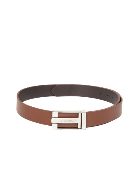 United Colors of Benetton Men Tan Brown Solid Leather Belt