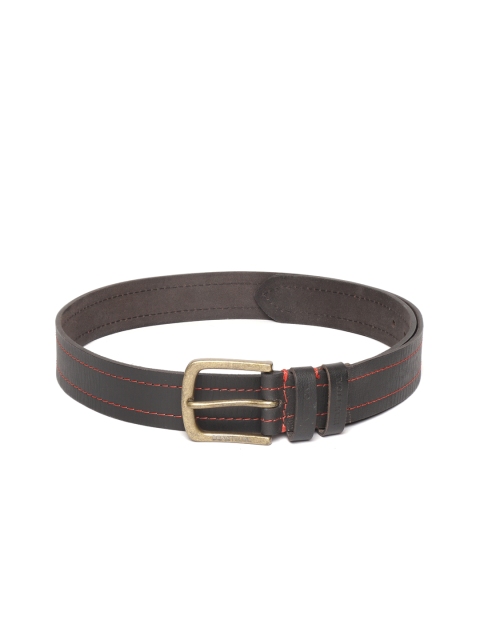 United Colors of Benetton Men Black Solid Leather Belt