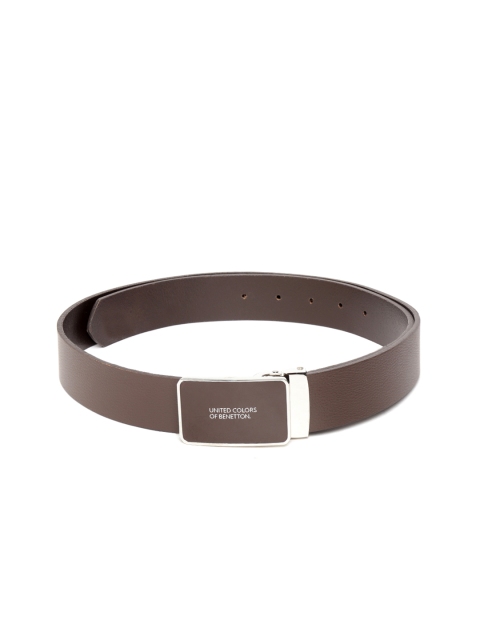United Colors of Benetton Men Brown Solid Leather Belt