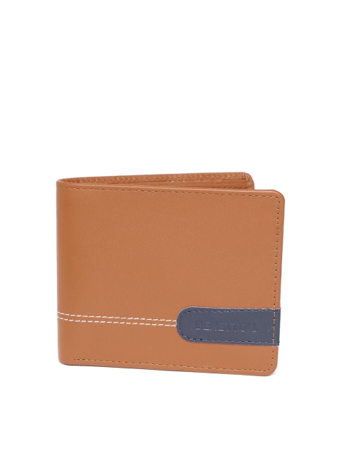 United Colors of Benetton Men Brown Solid Two Fold Leather Wallet