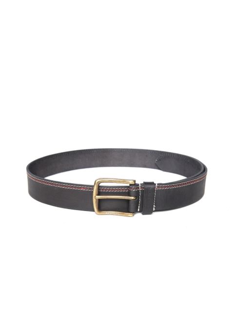 United Colors of Benetton Men Black Solid Leather Belt