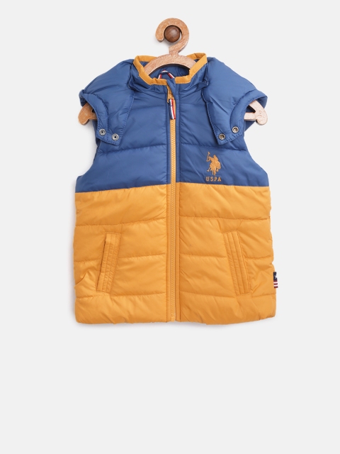 U.S. Polo Assn. Kids Boys Blue & Mustard Yellow Colourblocked Jacket with Detachable Hood
U.S. Polo Assn. Kids Boys Blue & Mustard Yellow Colourblocked Jacket with Detachable Hood