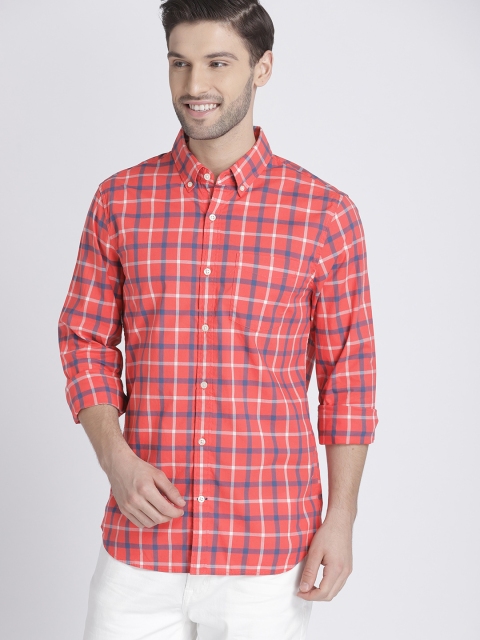 GAP Men's Lived-In Stretch Poplin Shirt, Coral