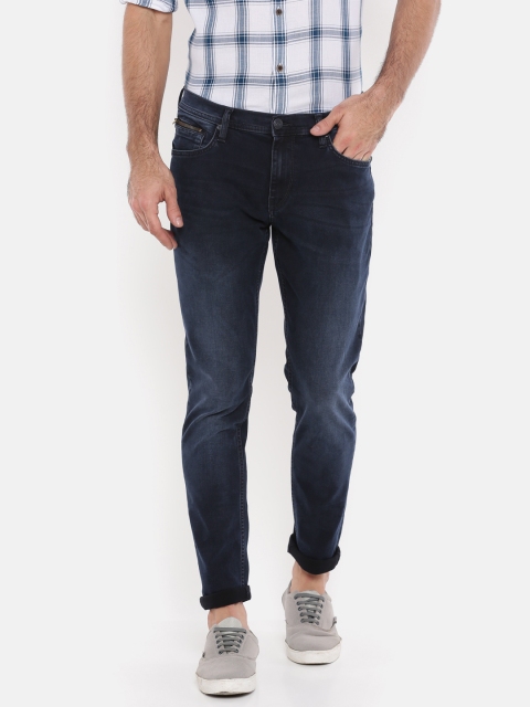 Lee Men Blue Skinny Fit Mid-Rise Clean Look Stretchable Jeans