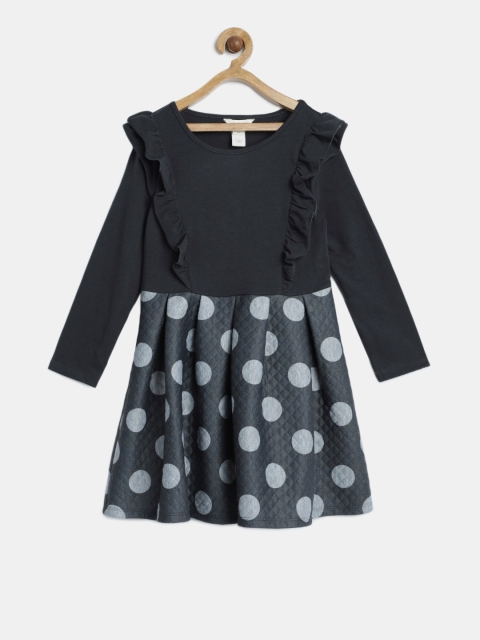 MONSOON CHILDREN Girls Grey Printed Fit and Flare Dress