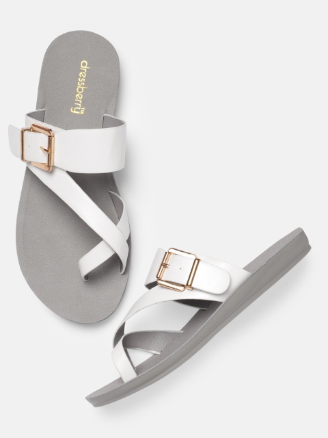 DressBerry Women White Solid One Toe Flats