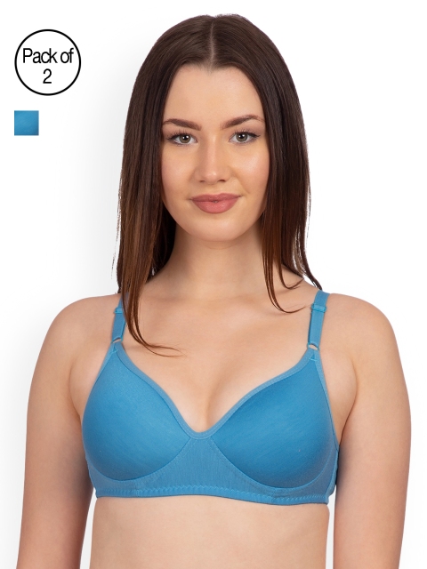 KOMLI Set Of 2 Solid Non-Wired Heavily Padded T-shirt Bra K9555-2PC-TBLU, Turquoise blue
KOMLI Set Of 2 Solid Non-Wired Heavily Padded T-shirt Bra K9555-2PC-TBLU, Turquoise blue