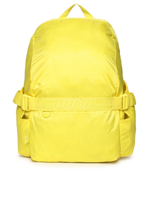Puma Women Yellow Brand Logo Cosmic Laptop Backpack
