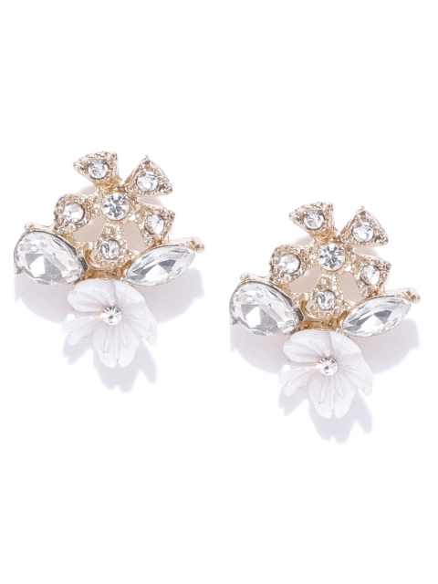 Accessorize White & Gold-Toned Floral Studs