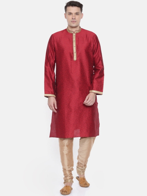 Ethnix by Raymond Men Maroon & Copper-Toned Woven Design Kurta with Churidar
Ethnix by Raymond Men Maroon & Copper-Toned Woven Design Kurta with Churidar