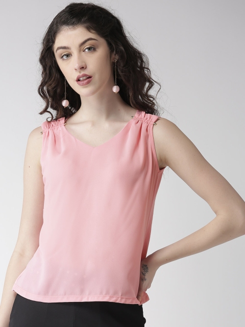 Madame Women Pink Solid Top