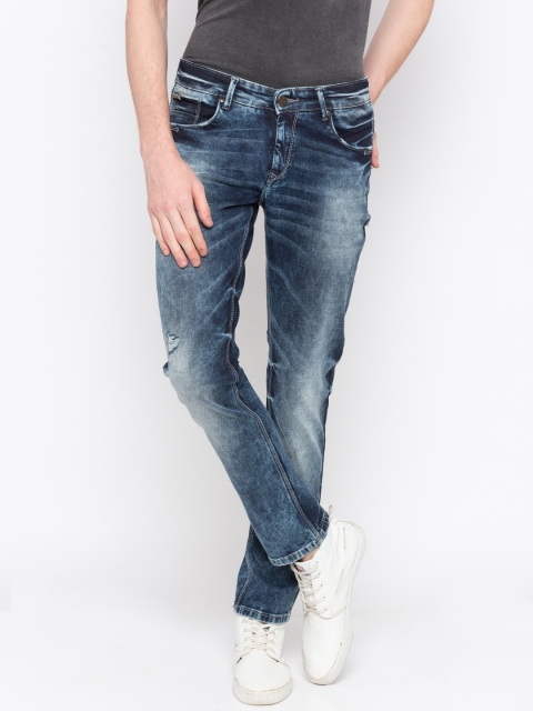SPYKAR Men Blue Skinny Fit Low-Rise Low Distress Jeans