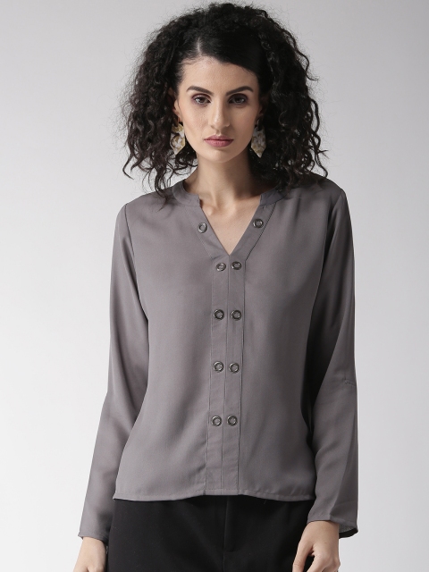 Style Quotient Women Grey Solid Top