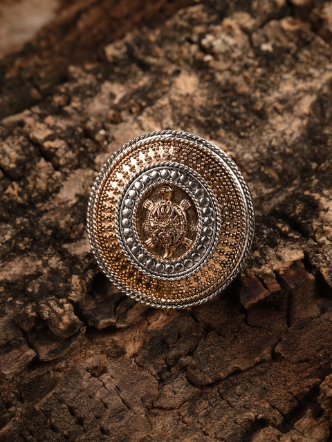 Zaveri Pearls Silver-Toned & Bronze-Toned Antique Turtle Design Adjustable Finger Ring
Zaveri Pearls Silver-Toned & Bronze-Toned Antique Turtle Design Adjustable Finger Ring