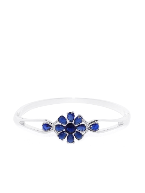 Jewels Galaxy Navy & Silver-Toned Rhodium-Plated Stone-Studded Cuff Bracelet, Navy blue
Jewels Galaxy Navy & Silver-Toned Rhodium-Plated Stone-Studded Cuff Bracelet, Navy blue
