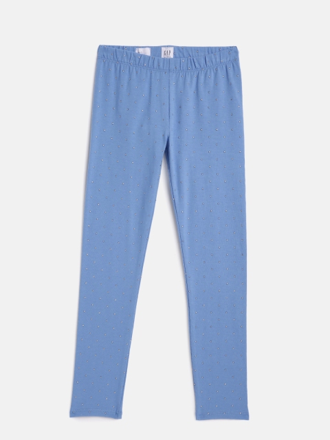 GAP Girls Print Leggings in Stretch Jersey, Blue