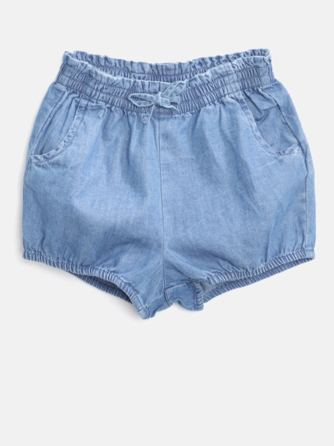 GAP Baby Girl Chambray Bubble Shorts, Blue