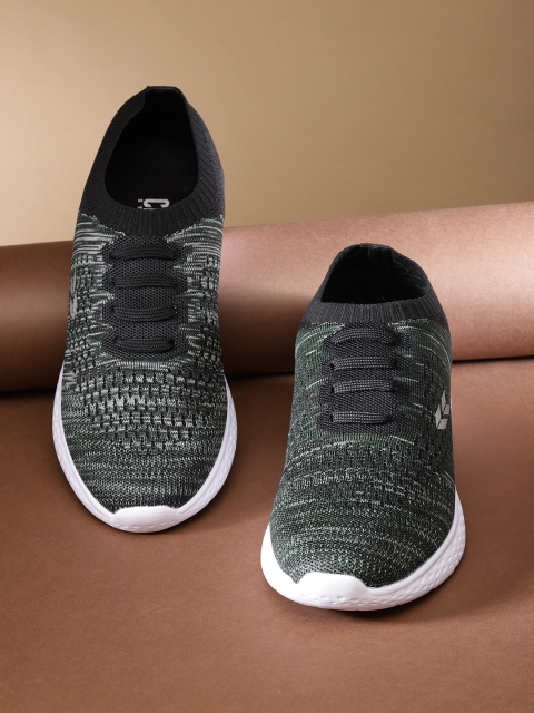 Crew STREET Men Green & Grey Running Shoes