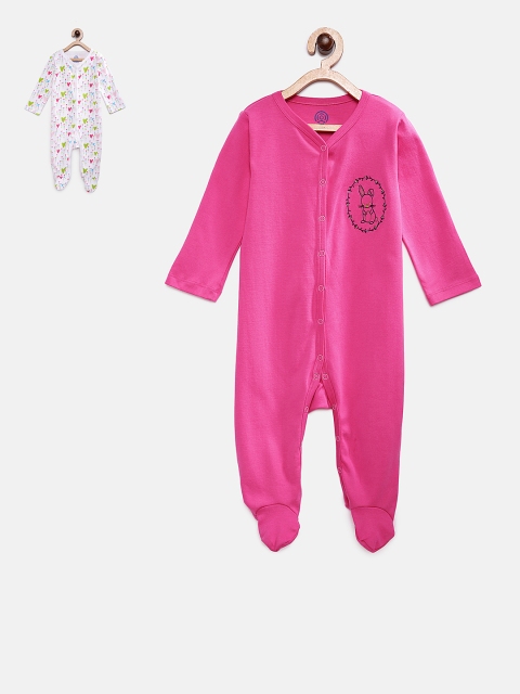 TAMBOURINE Girls Pack of 2 Assorted Sleepsuits