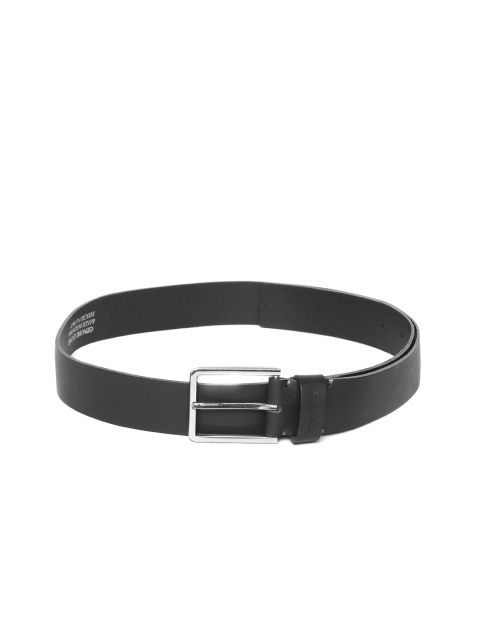 Calvin Klein Men Black Solid Leather Belt