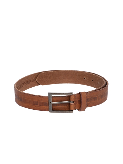 Louis Philippe Sport Men Brown Solid Leather Belt