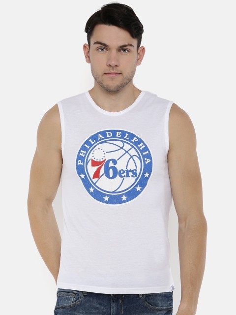 NBA Men White Printed Round Neck T-shirt