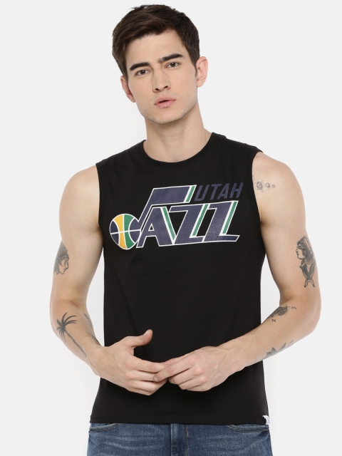 NBA Men Black Printed Round Neck T-shirt