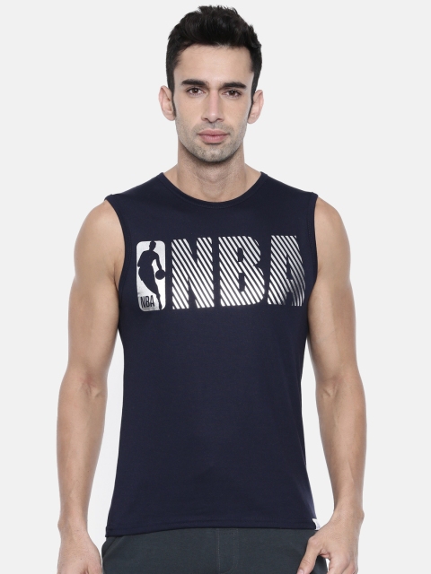 NBA Men Navy Blue Printed Round Neck T-shirt