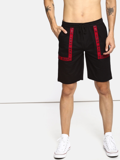 Kook N Keech Marvel Men Black & Red Printed Regular Fit Regular Shorts