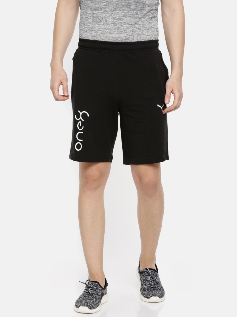Puma Men Black Self Design VK Sweat Sports Shorts