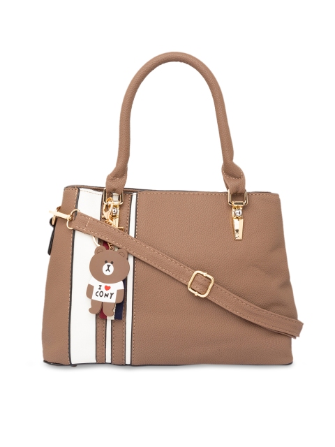Satchel Bags Brown Striped Handheld Bag