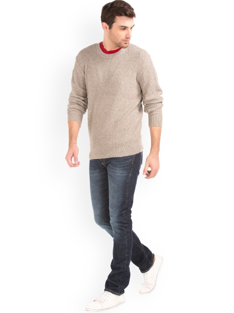 GAP Men Beige Solid Sweater