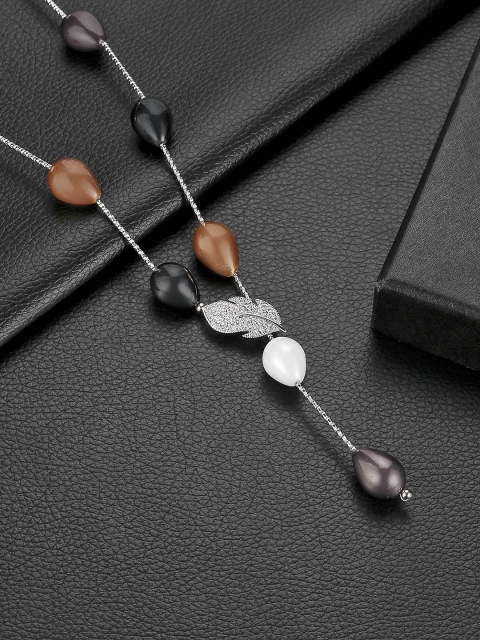 Designs By Jewels Galaxy Gunmetal-Toned & Off-White Rhodium-Plated Handcrafted Necklace, Metallic
Designs By Jewels Galaxy Gunmetal-Toned & Off-White Rhodium-Plated Handcrafted Necklace, Metallic