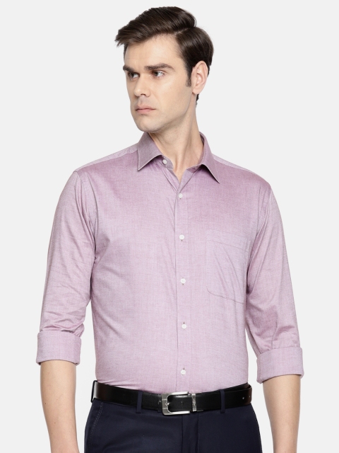 Raymond Men Maroon Slim Fit Solid Formal Shirt