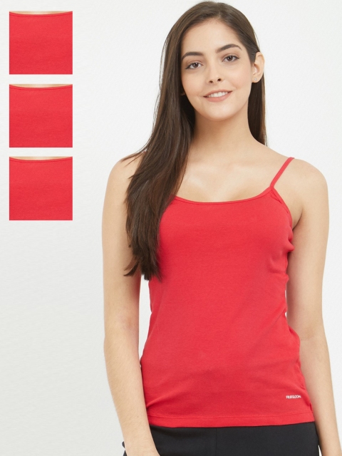 Fruit of the Loom Women Pack of 3 Camisoles FCAS01-3P-C4, Red