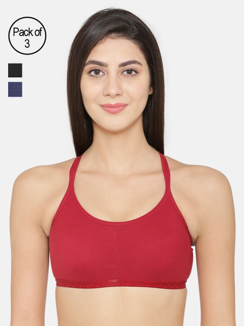 ABELINO Pack of 3 Solid Non Padded Styled Back Sports Bras COMCROSSNONBLACKBLUEMAROON, Black
ABELINO Pack of 3 Solid Non Padded Styled Back Sports Bras COMCROSSNONBLACKBLUEMAROON, Black