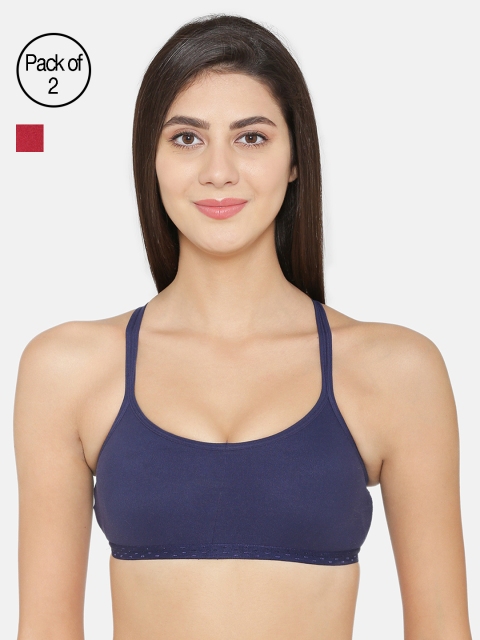 ABELINO Pack of 2 Solid Styled Back Non Padded Sports Bras COMCROSSNONBLUEMAROON, Blue
ABELINO Pack of 2 Solid Styled Back Non Padded Sports Bras COMCROSSNONBLUEMAROON, Blue