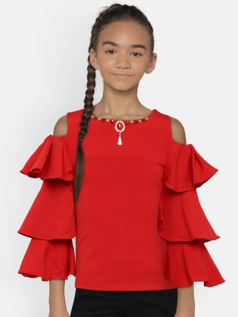 Tiny Girl Girls Red Solid Top