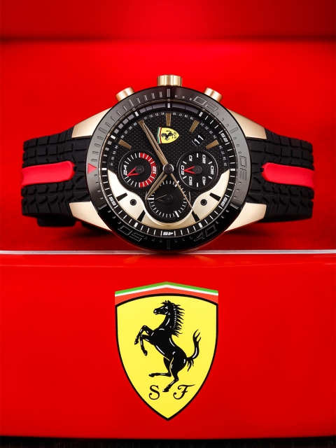 SCUDERIA FERRARI Redrev Men Black Analogue Watch 830593