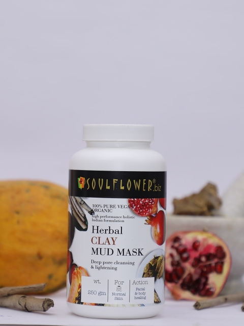 Soulflower Unisex Khaki Herbal Clay Sustainable Mud Mask 250g