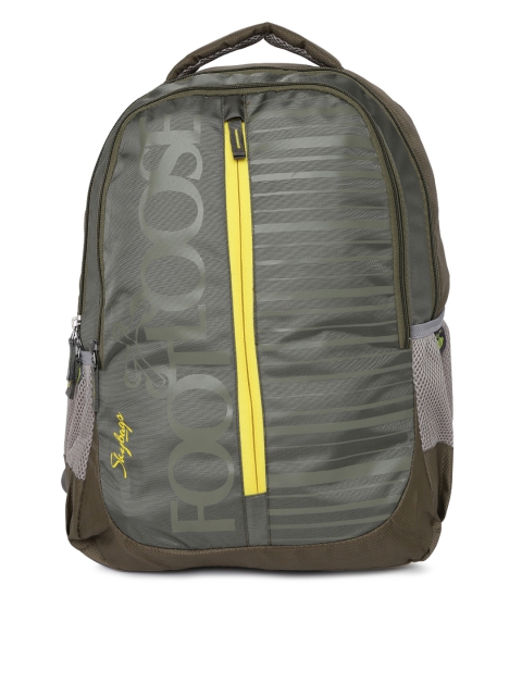 Skybags Unisex Olive Green Typography Backpack