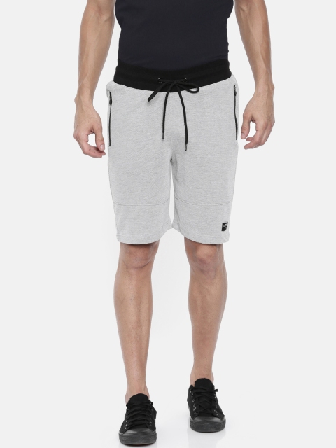 SKULT by Shahid Kapoor Men Grey Self Design Regular Fit Regular Shorts