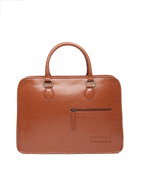 Gauge Machine Unisex Tan Brown Solid Laptop Bag
