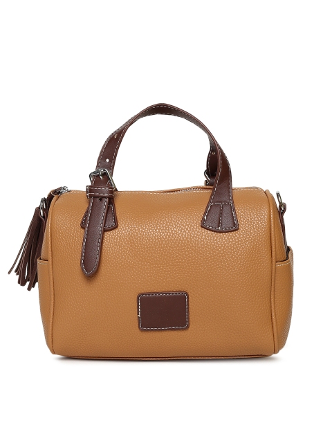People Tan Brown Textured Handheld Bag