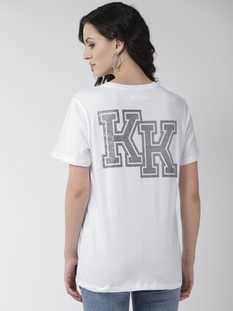 FOREVER 21 Kendall + Kylie Women White Back Printed Round Neck Longline Pure Cotton T-shirt
FOREVER 21 Kendall + Kylie Women White Back Printed Round Neck Longline Pure Cotton T-shirt